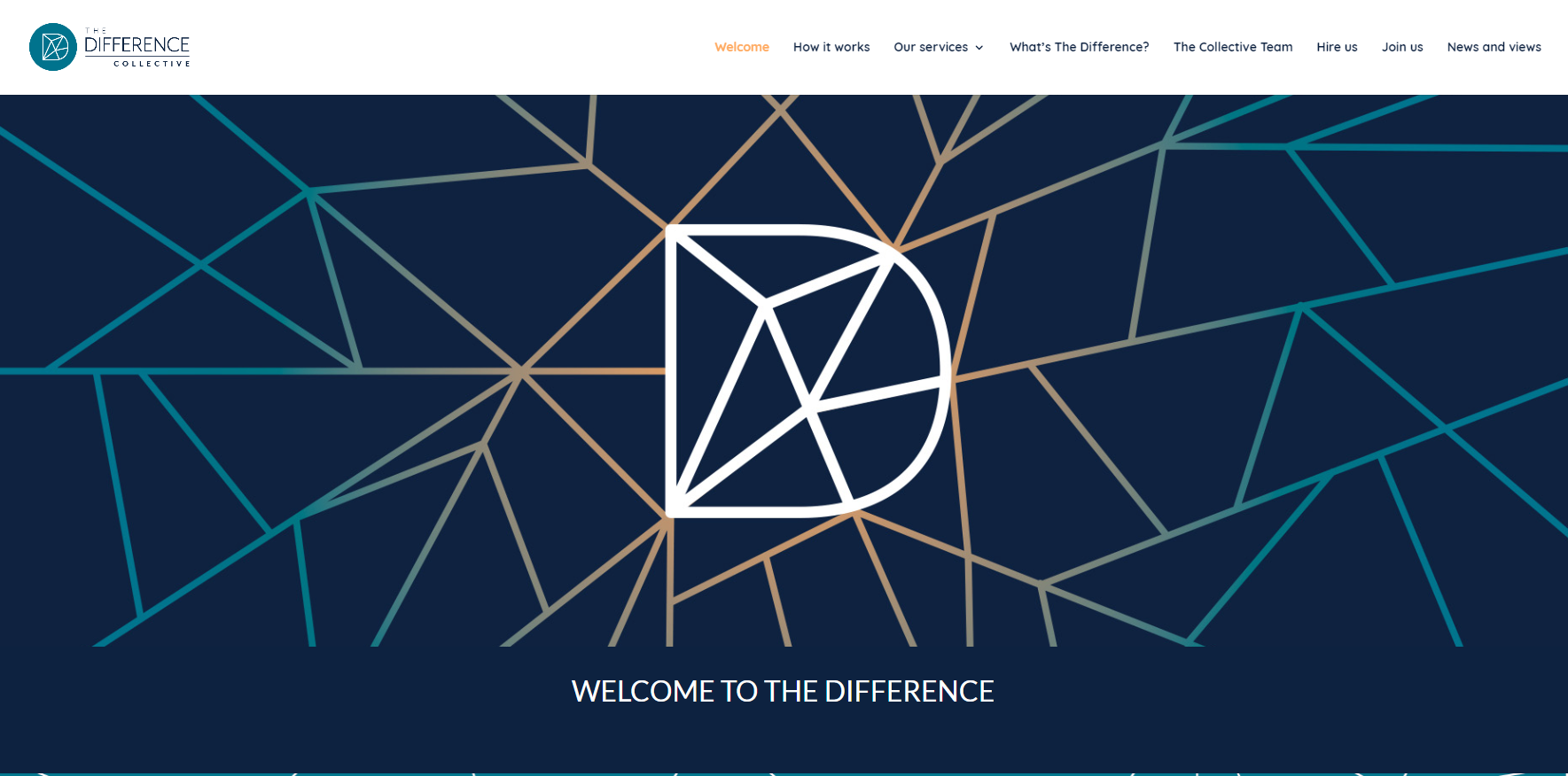 Screenshot of The Difference Collective website homepage