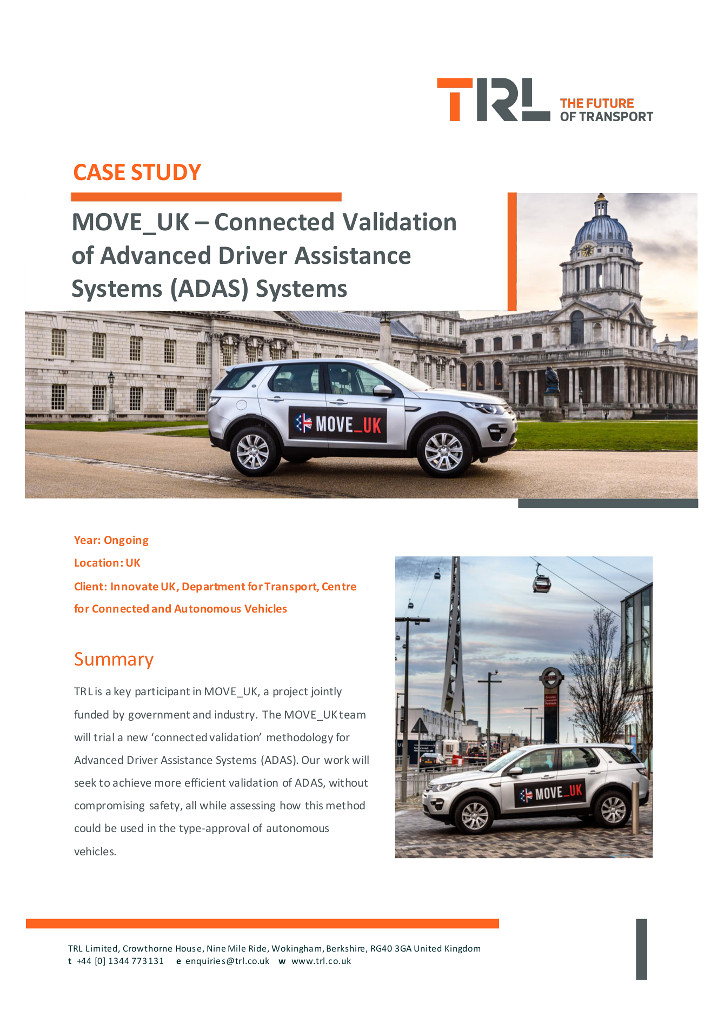 Example of a case study written for TRL